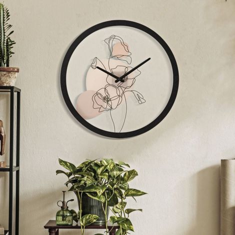 Reloj de pared 40 cm Coquelicot Calliope Blanco y Negro (1/5)