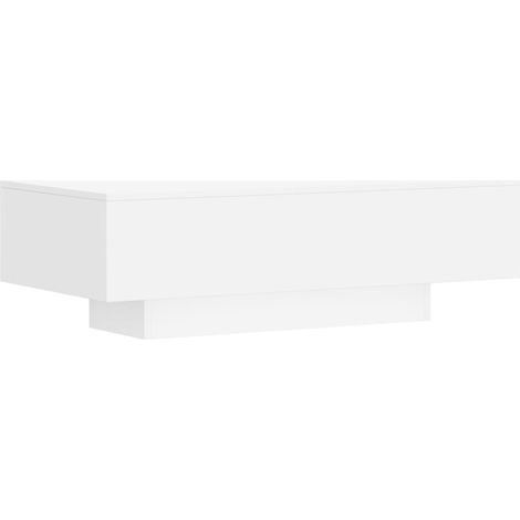 Table basse blanc 100x49,5x31 bois d'ingénierie (1/5)