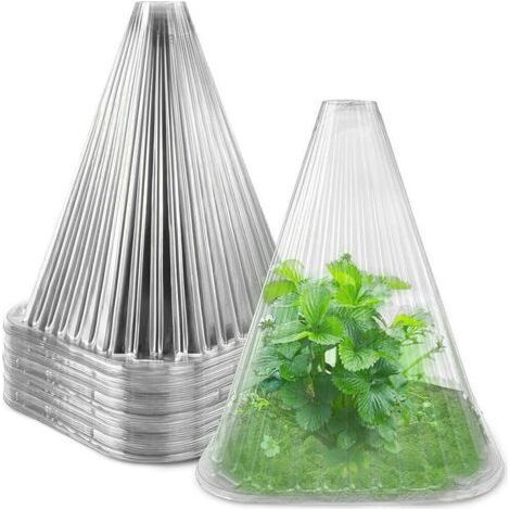 BUNTHAUS (Couleur transparente)Lot de 30 sabots de jardin pour plantes, couvercles de cloches réutilisables, protègent les plantes des oiseaux, du gel, des escargots et plus encore