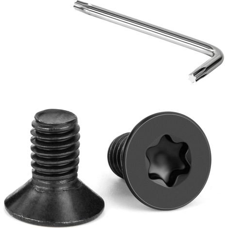 Vis à Tête Fraisée Torx M6 x 12 mm Noir Vis à Six Pans Creux en Acier Inoxydable A2 V2A à Tête Fraisée Métaux avec Clé T30 Filetage Complet 20 Pièces (1/5)
