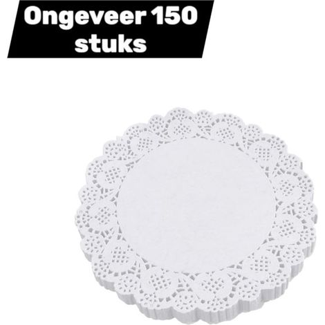 Sets de table ronds décoratifs en papier blanc – Sets de table absorbants pour aliments – Assiettes à dessert – Perfect pour gâteaux, travaux manuels, fêtes, mariages – 11,4 cm – Wit – Environ 150 piè (1/5)