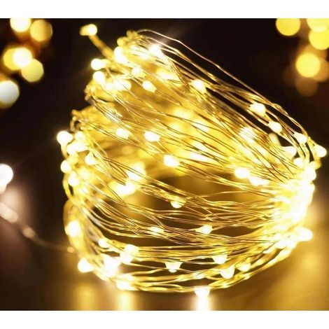 Guirlande Lumineuse,3m 30 LED Guirlande Lumineuse a Pile,pour chambre à coucher,mariage,fête et décoration de Noël(Blanc Chaud) (1/5)