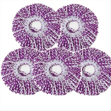 Tête De Balai Rotatif - Microfibre 360° - Pour Sols Durs Et Lisses - 5 Pièces (1/5)