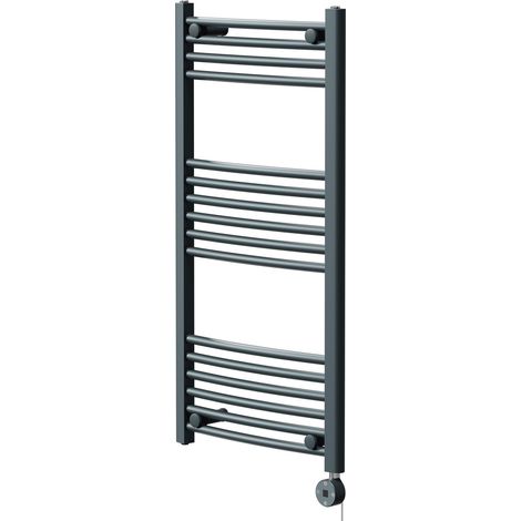 Marco Anthracite 1000mm x 500mm Curved Digital Thermostatic Electric Heated Towel Rail (1/5)