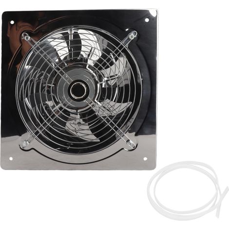 Ventilateur d'extraction 220 V 100 W en acier inoxydable 410, diamètre 25 cm (9,8 po), pour salle de bain, garage, cuisine ou entrepôt. Installation murale. (1/5)