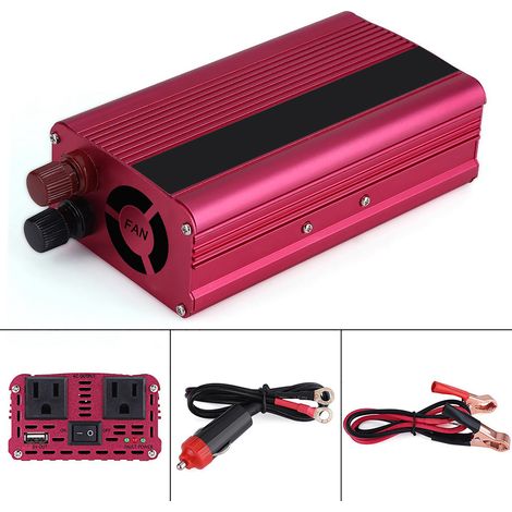 Convertisseur de courant continu 1500 W vers alternatif 110 V pour voiture avec chargeur USB (1/5)
