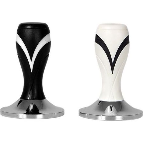 2 prensadores de café de 58 mm, prensadores para portafiltro para prensar café espresso (negro, blanco) (1/5)
