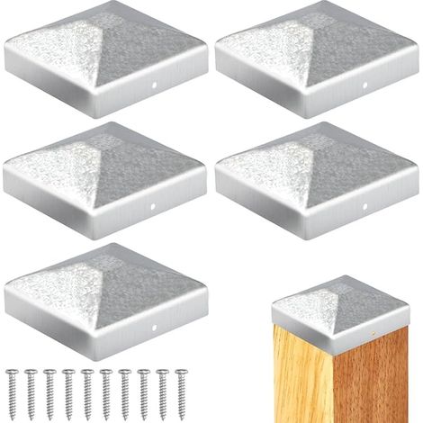 capuchons de poteau 12x12cm - Capuchons pour poteaux de clôture - Capuchons pour poteaux en bois - Douilles de sol - Capuchons de protection pour poteaux - Couvre-poteaux en métal