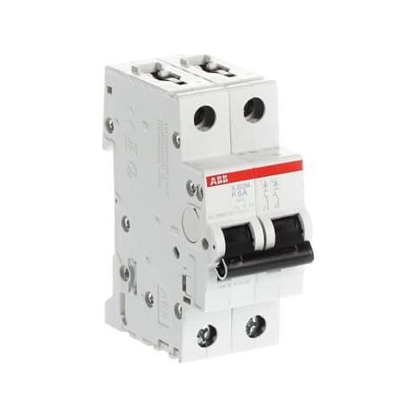 Disjoncteur ABB S200M 2P, 6A, pouvoir de coupure 15 kA ( Prix pour 1 )