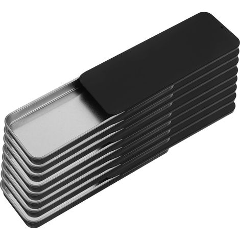8pièces Boîtes Métalliques avec Couvercles Boîtes Noire pour Bijoux Bonbons Loisirs Créatifs Rangement Voyage (1/5)