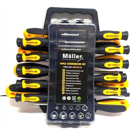 TrAdE Shop Traesio - Kit Set Da 44 Pezzi Cacciaviti Torx Esagonali Punte Inserti Bussola - (1/5)