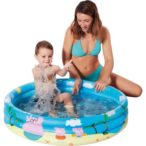 Peppa Pig Wutz 3-Ring Pool Kinder Planschbecken 100x23cm Happy People (1/3)