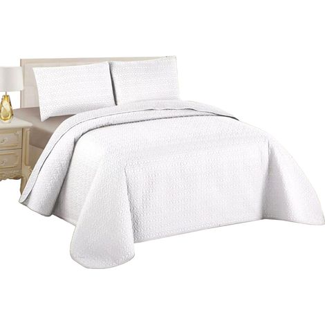 Colcha Boutis para Primavera y Verano Bicolor Reversible Liso  +  Funda Cojin - Ligera Fina Entretiempo Cama 90 180x260, 135 220x260, 150 240x260 cm (1/5)