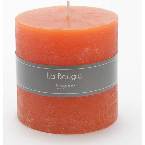Amadeus - Bougie grand cylindre orange 10 X 10 cm (lot de 6) (1/2)