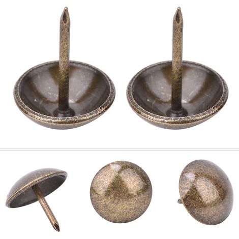 Punaises lisses et épaisses de 16 à 23 mm, punaises de canapé style ancien, punaises décoratives à tête ronde, rivets de porte en métal 23 x 23 mm