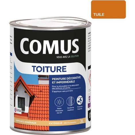 Comus – Peinture toiture 3L imperméable – Aspect mat-velouté – Taux d'élasticité 400% – Protection durable contre mousses et intempéries (1/3)