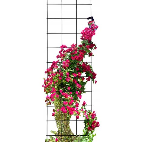 KADAX Rankgitter, aus Stahl, Wandgitter für Pflanzen, schwarz, 45x150 cm