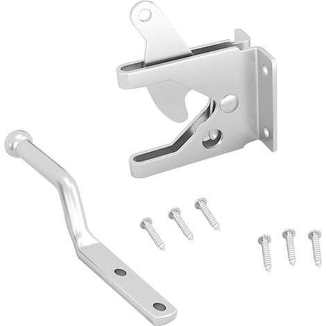 Verrou Coulissant À Levier De Gravité - Finition Nickel Satiné - Pour Portails Clôtures Et Portes En Bois - 1 Pièce