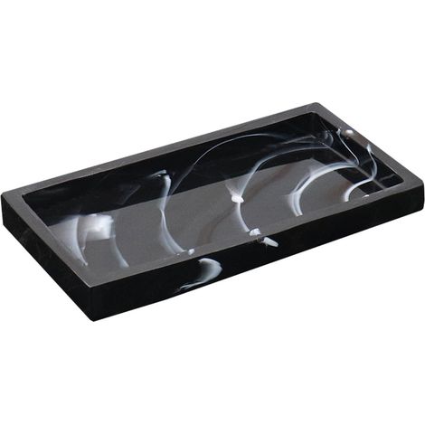 Plateau De Rangement Pour Salle De Bain - En Résine - Rectangulaire - Pour Savon Distributeur De Gel Hydroalcoolique Accessoires De Toilette - 1 Pièce (1/5)