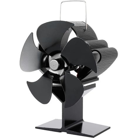 Ventilateur pour poêle à bois à 5 pales, silencieux et économe en combustible, alimenté par la chaleur. (1/5)
