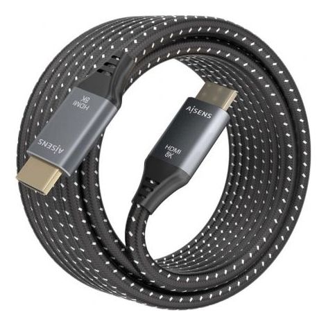Cable HDMI 2.1 8K Aisens A150-0876/ HDMI Macho - HDMI Macho/ 5m/ Gris y Negro (1/2)