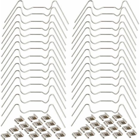 Gewächshauszubehör, Gewächshausklammern, Verglasung (30 W und 30 Z), Befestigungsklammern aus Edelstahl, Reparatursatz, Zubehör, Unterstützung, 60 Stück (1/3)