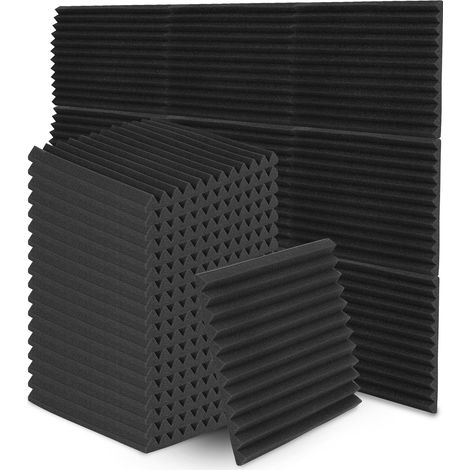 Wolketon Panneau insonorisant Panneaux de mousse acoustique 24 pièces insonorisants ignifuges pour studio d'enregistrement KTV 30x30x2.5cm