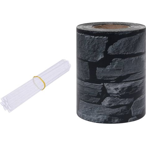 vidaXL Écran d'intimité de jardin PVC 35x0,19m Gris d'aspect de pierre (1/5)