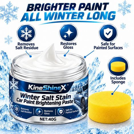 KineShineX Winter Salzflecken Autolack-Aufhellungspaste 40G (Reinigung und Aufhellung weißer Flecken durch Schneeschmelzsalz im Autolack) (1/5)