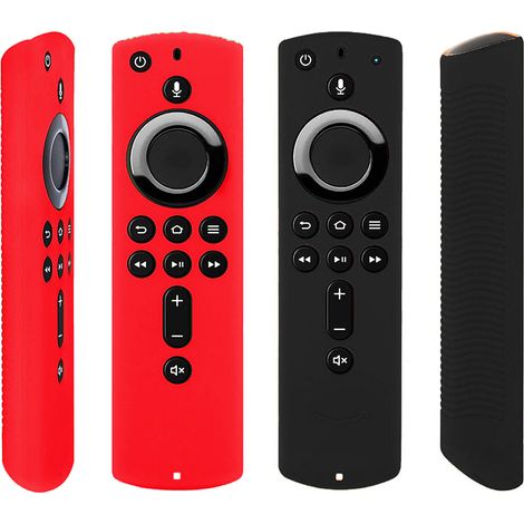 Lot de 2 étuis de protection pour télécommande Fire TV Stick 4K Ultra HD avec commande vocale. Étui de protection léger en silicone antichoc. (1/5)