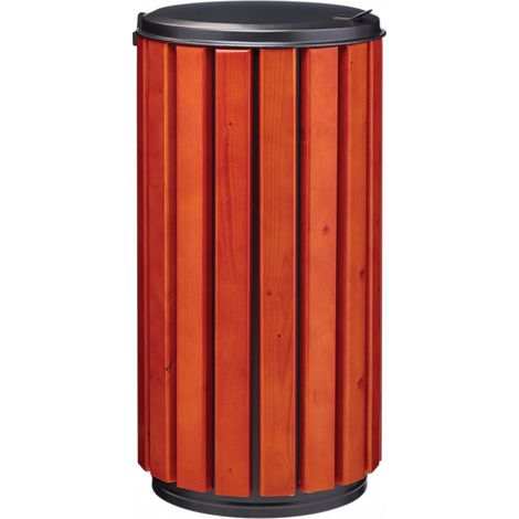 Corbeille à poser ou à fixer Zeno Protec - 80l - bois vernis / gris manganèse (1/3)