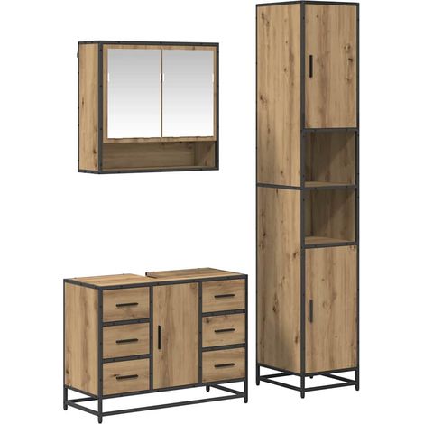 Maison Exclusive - Badezimmermöbel-Set mit Regal 3 pcs Artisan-Ei