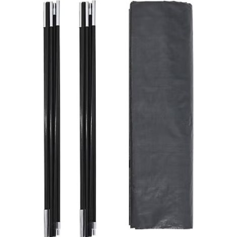 Zeltstange, Aufstellstange, Markisenstange für Camping 2-teiliges Set, Campingplanen Zeltstangen, Regenfeste Markisenstange aus Aluminium Mit Bodenmatte