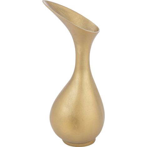 Vase design doré en aluminium élégance intemporelle - Doré mat élégant