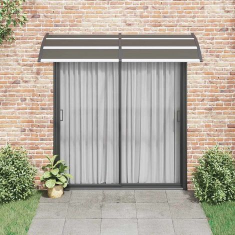 Auvent de porte, marquise 240 x 100 cm, PC 57136 - noir - jardin - extérieur - protection - imperméable (1/5)