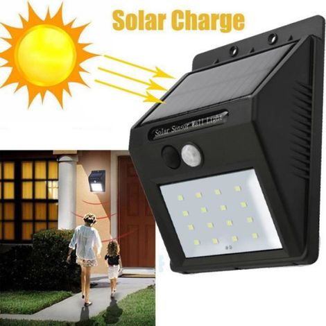 Applique Murale Extérieure - 16 Led - Solaire - Détecteur De Mouvement - Étanche - 1 Pièce