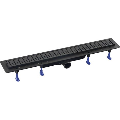 Polysan - Duschrinne 71 cm, mit Rost, mattschwarz 73721B (1/4)