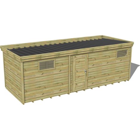 ABRI DE JARDIN bois traité 27mm, 7,4x2,6m, 20m2, Plancher (1/3)