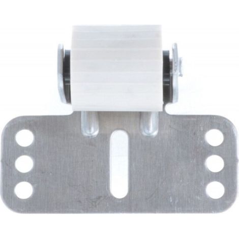 Guide de tablier acier de volet roulant avec roue en PVC à visser épaisseur 32mm entraxe 65mm Store Fenêtre Enroulement Déroulement Coffre Menuiserie (1/3)