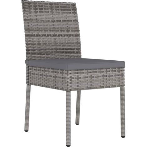 Maison Exclusive - Garten-Essstühle 2 Stk. Poly Rattan Grau