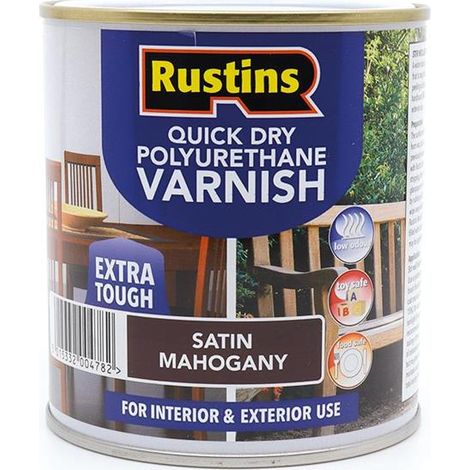 Rustins PSMAW500 Quick Dry Polyurethane Varnish Satin Mahogany 500ml PSMAW500 RUS4056