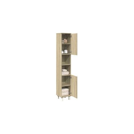 Armoire de salle de bain chêne sonoma 30,5x30x179 (1/5)