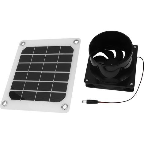 20W Solar Panel Exhaust Fan Kit with Protective Net, 6 Inch, Portable, Powered for Chicken Coop and Pets (1/5)
