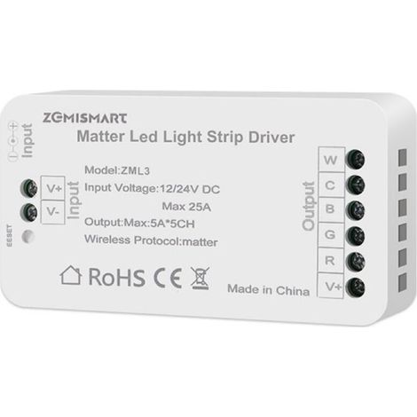 Contrôleur de Bande Lumineuse LED Wifi Matter RGBCW Bixb//pour Home/pour Prise en Charge Du Contrôle