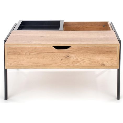 Table basse avec tablette relevable et structure en métal noir VERA (1/5)