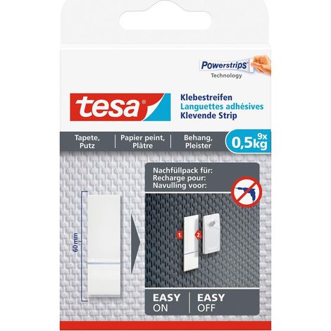 tesa Adhesive Strips for Wallpaper & Plaster 0.5kg (1/2)