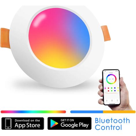 [JAMAIS UTILISÉ]Spot lumineux LED coloré encastrable pour le plafond, éclairage d'intérieur intelligent et rond, rvb, lumière à intensité réglable (1/5)
