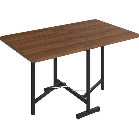 Mesa de comedor extensible y plegable 120 x 80 cm estilo moderno minimalista color nogal (1/5)