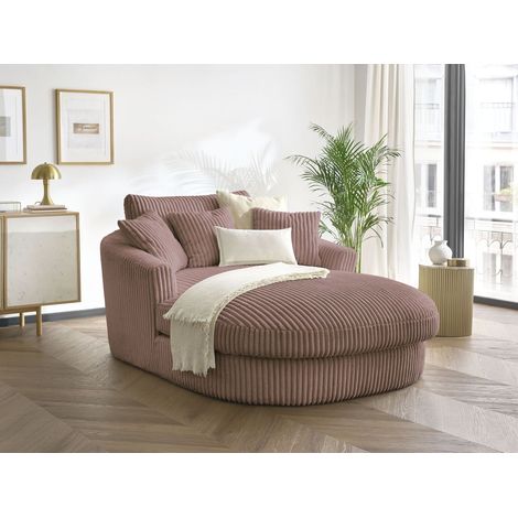 BOBOCHIC - Méridienne BELEM gros côtelé doux Rose (1/5)