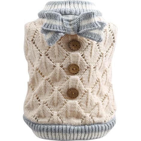 Pull en tricot pour animaux de compagnie (rayure bleue XL)